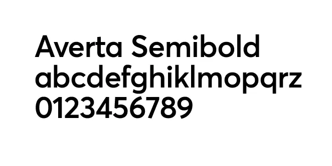 Typography showcase of Averta Semibold used for the conference branding