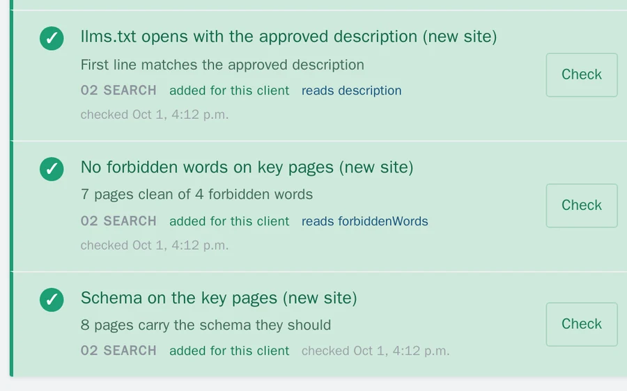 Octopus OS readings: the description AI tools read, the forbidden words, the schema