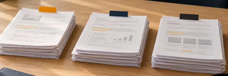 A team's AI outputs sorted into keep, fix and stop during an AI marketing audit