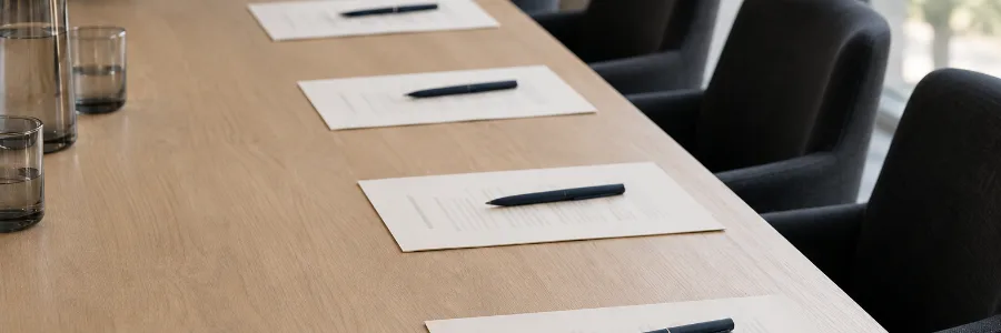 One printed strategy page at every seat around a leadership table