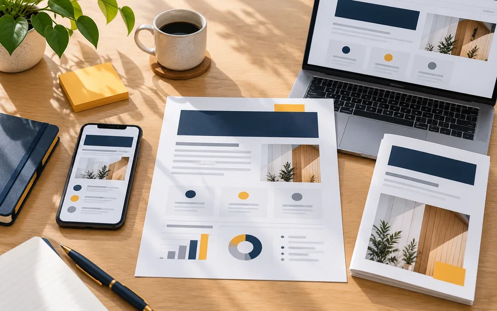 One messaging system used the same way on the website, brochure, laptop and phone